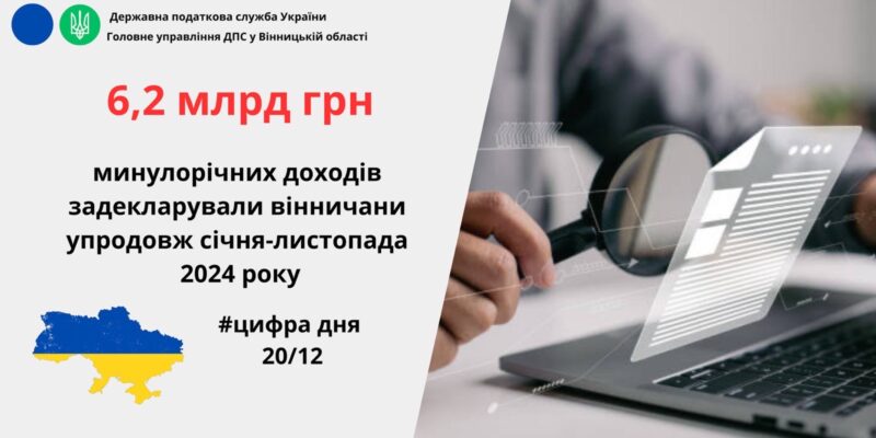 На Вінниччині громадяни задекларували понад 6 мільярдів гривень доходів