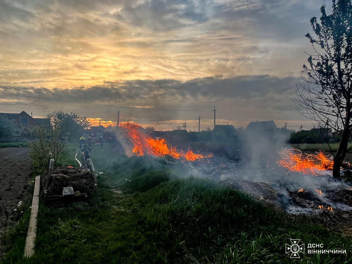 На Вінниччині сталося шість пожеж