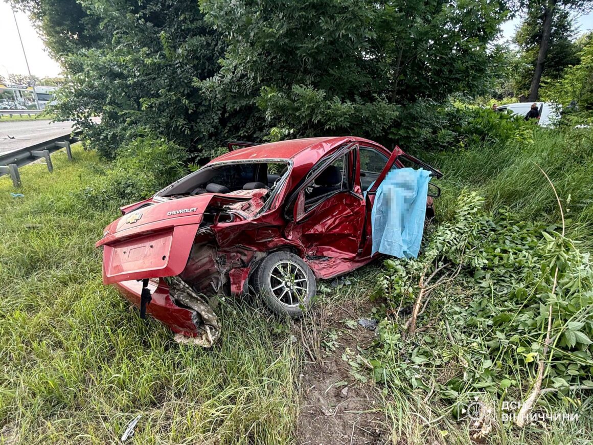 Рятувальники поблизу Вінниці деблокували із салону автівки загиблого водія