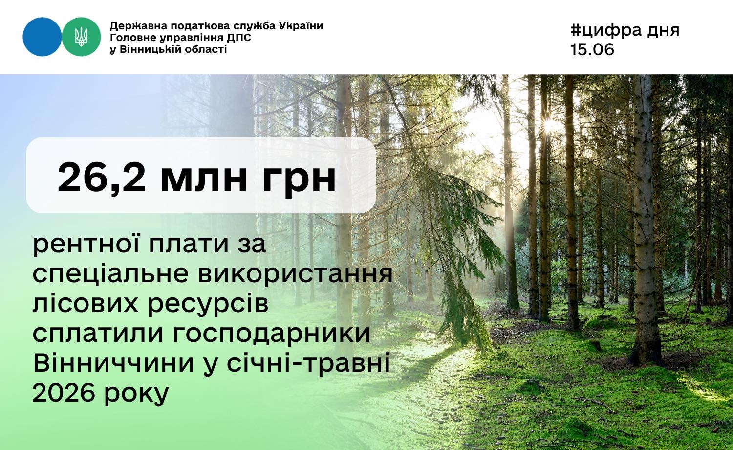 За використання лісових ресурсів на Вінниччині сплатили понад 26 мільйонів гривень