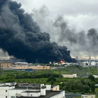 Палає передмістя Москви.