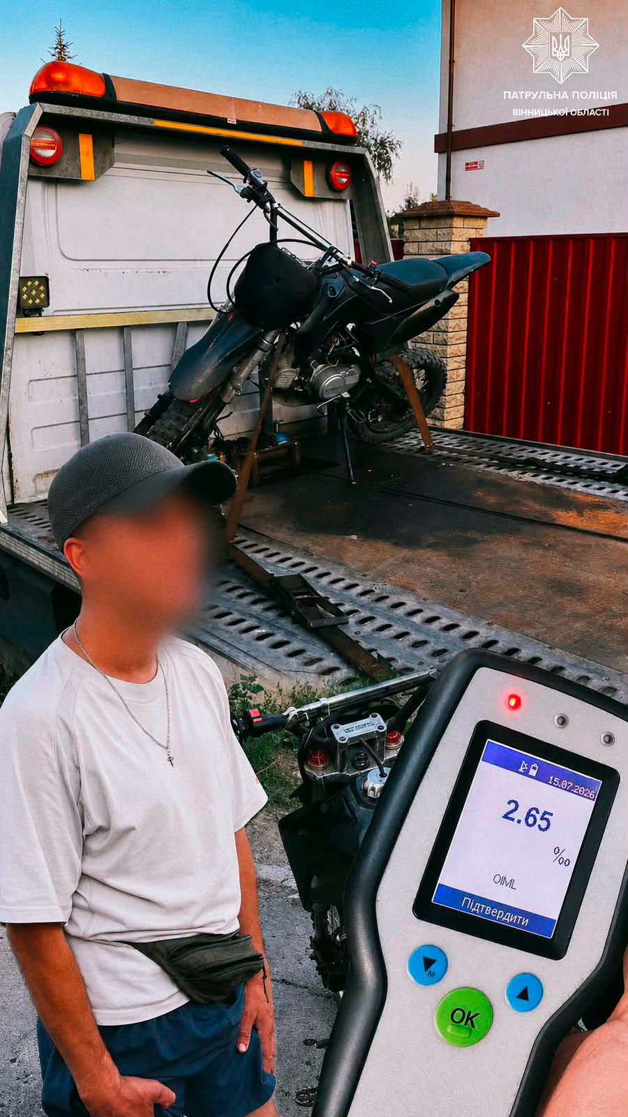 У Вінниці зупинили мотоцикліста який їздив під дією алкоголю