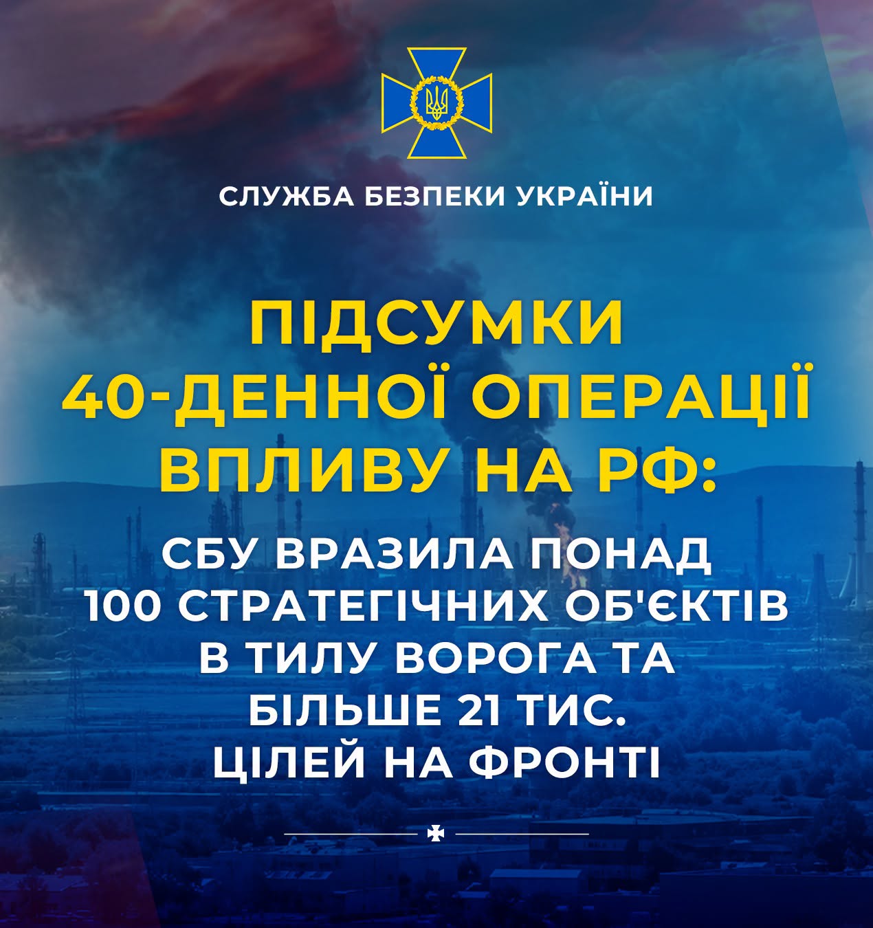 В СБУ підбили підсумки сорокаденної операції вогневого впливу на агресора