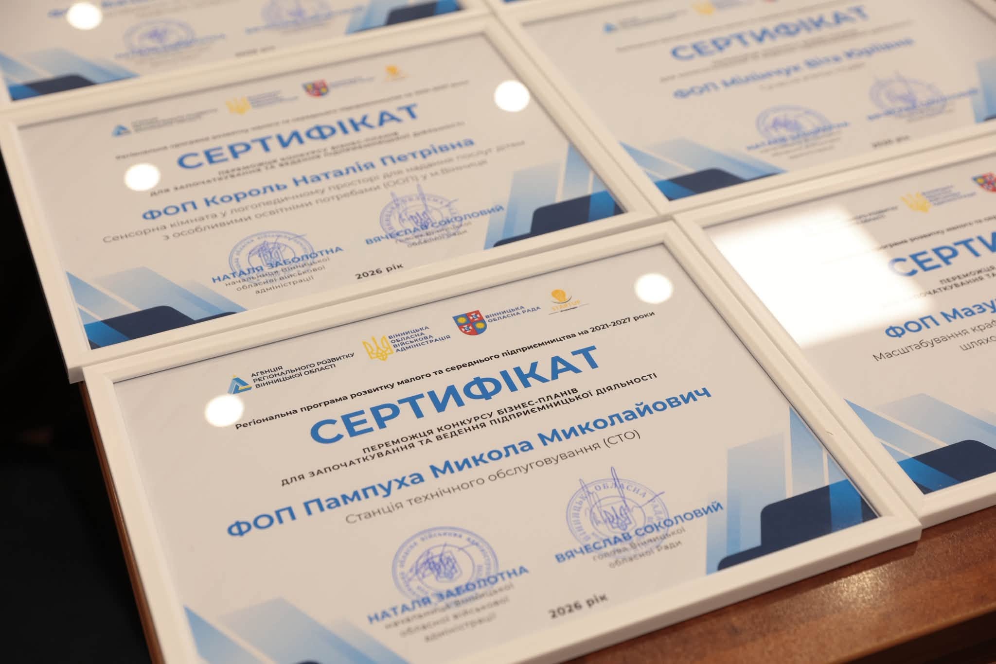 13 підприємців Вінниччини отримали обласні гранти