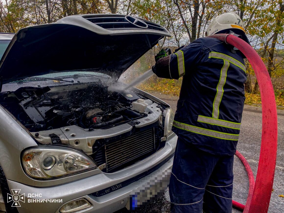 У Вінницькій області горіли господарські будівлі та автомобіль на ходу