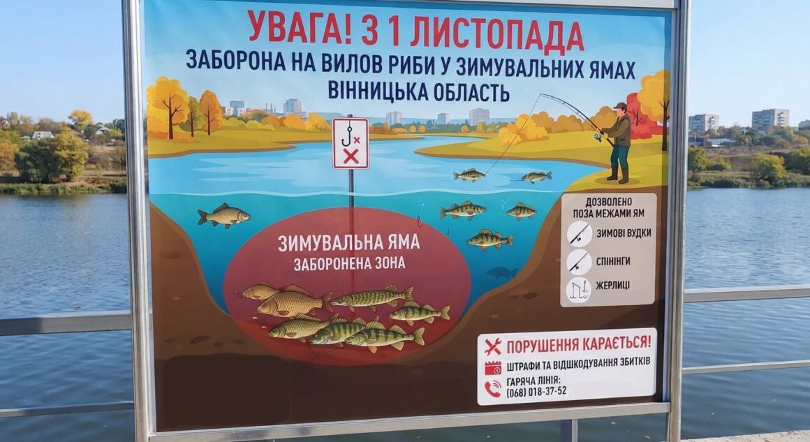 З листопада на водоймах Вінниччини заборонять риболовлю на зимувальних ямах